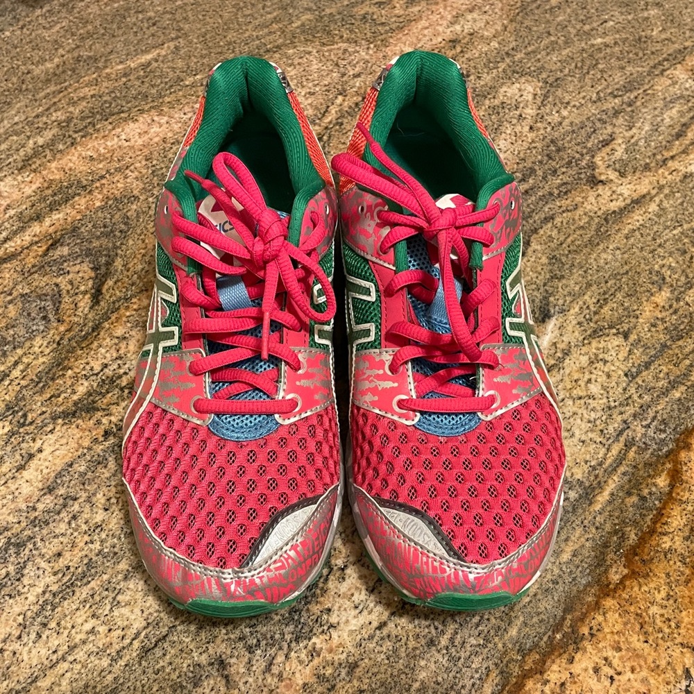 Asics Gel Noosa Tri 8 Athletic Running Shoes Women's Size 8.5 Pink Green T356Q